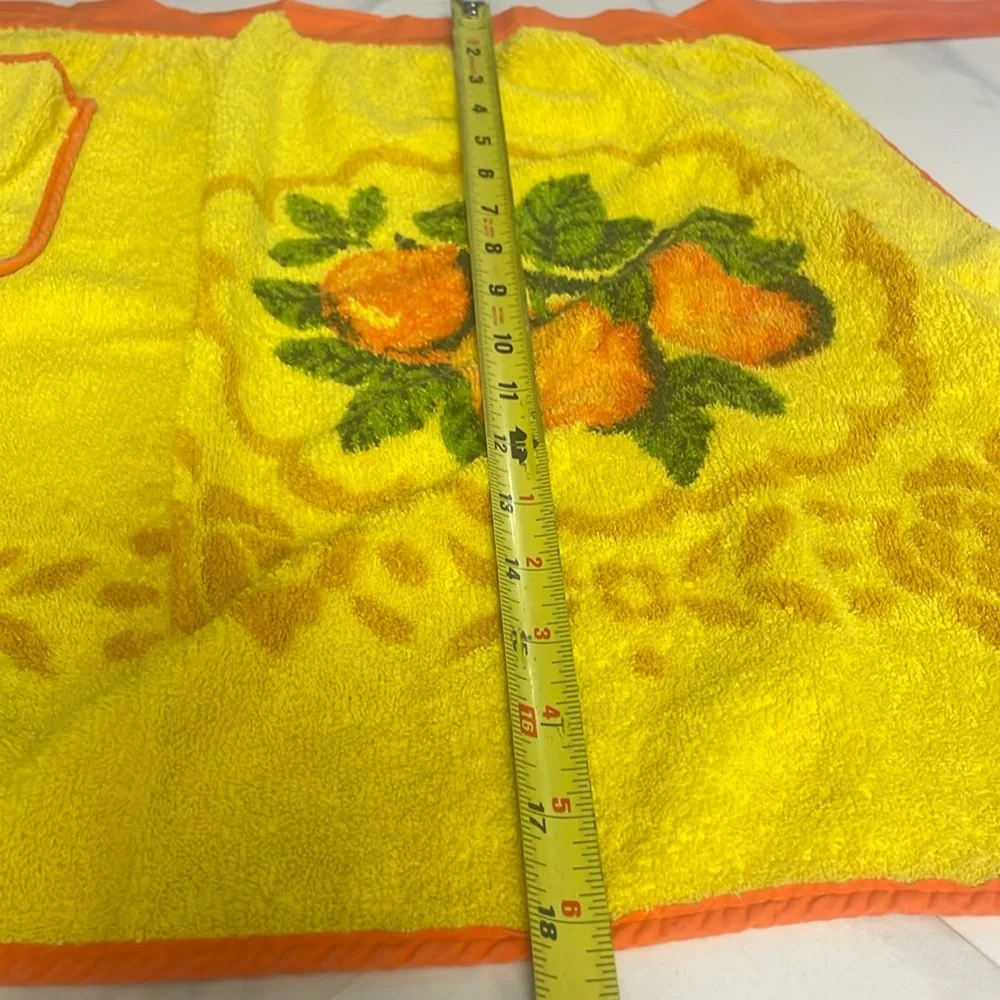 Kitchen Terry Cloth Half Apron, Bright Fruit Theme - Vintage